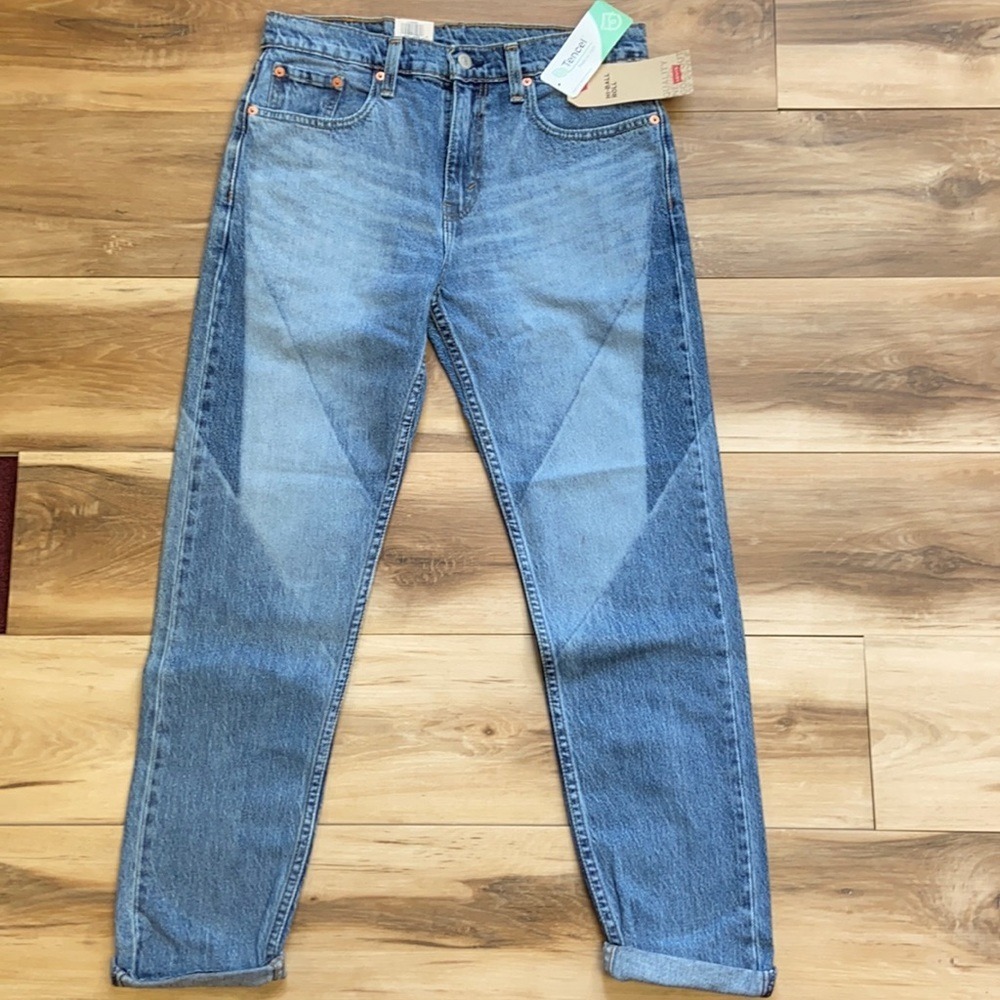 Levi's Two-Tone Blue Ankle Crop Jeans